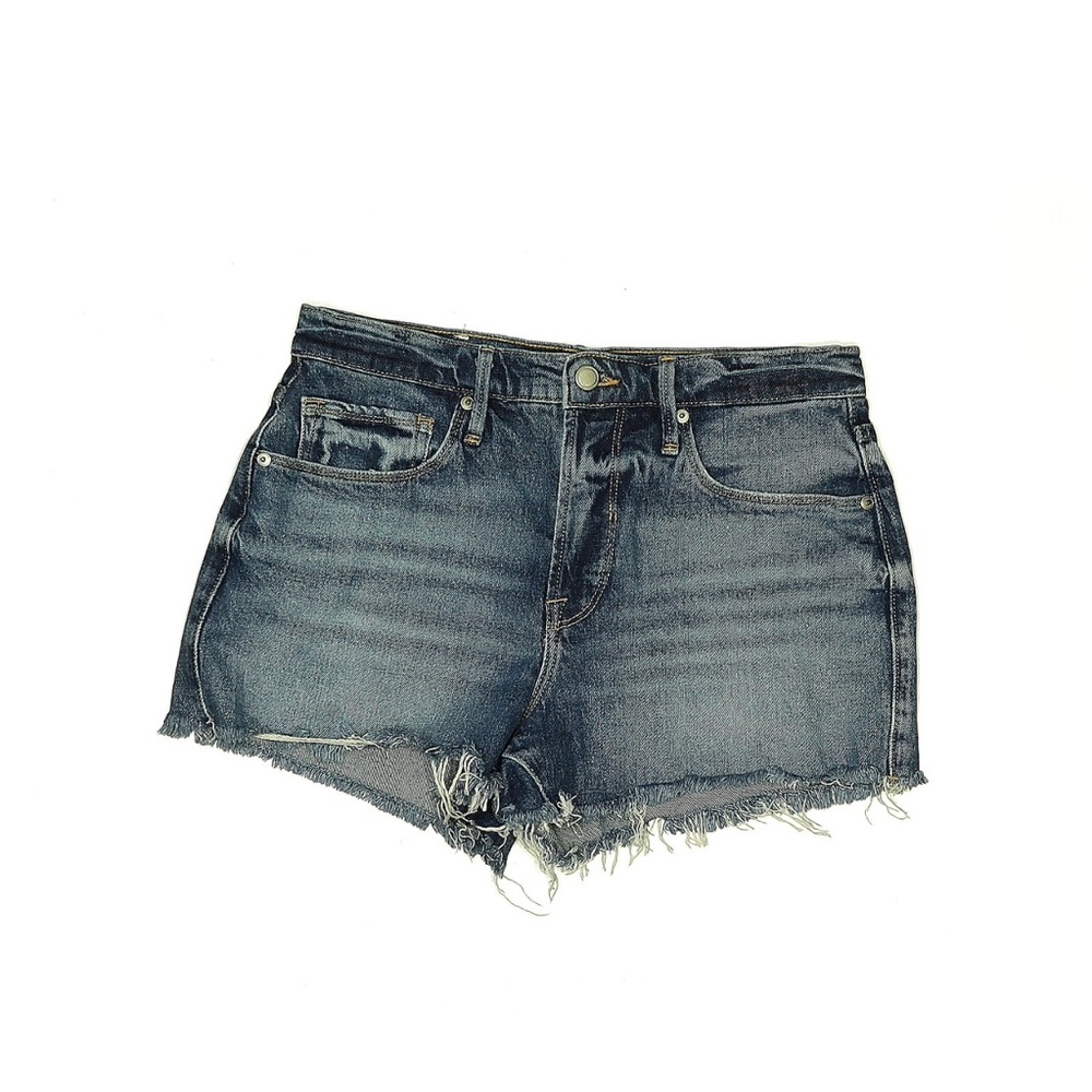 Good American Blue Jean Shorts with Vintage Frayed Hem